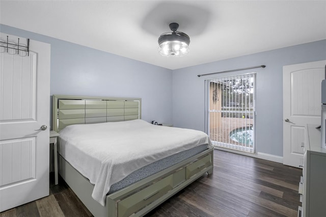 bedroom featuring dark wood-type flooring