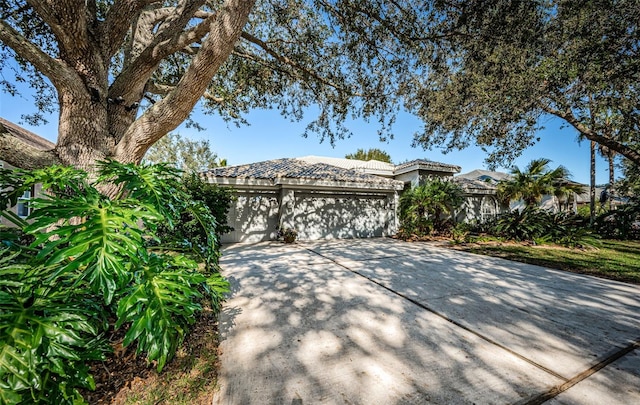 view of front of house with a garage