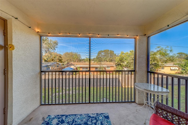 view of sunroom