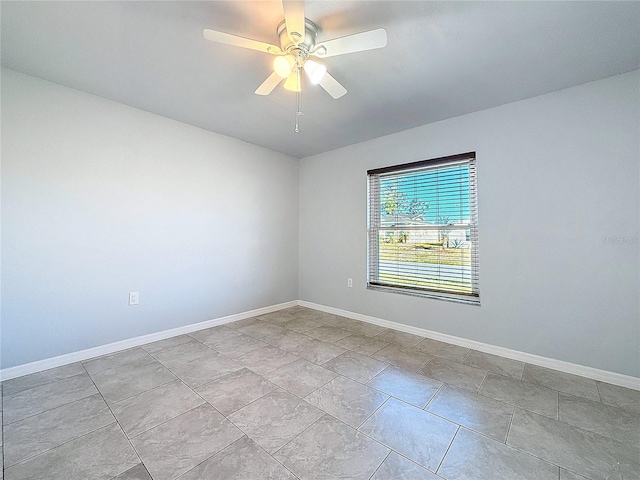 unfurnished room featuring ceiling fan