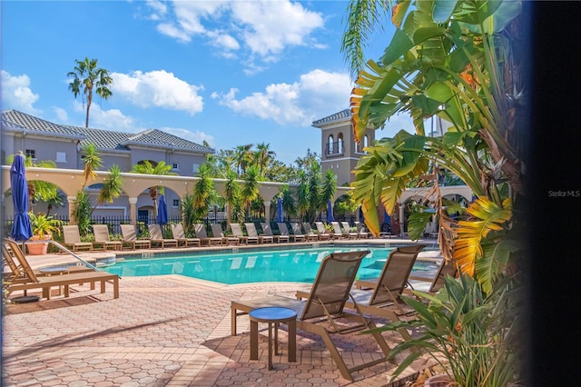 view of pool with a patio