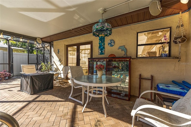 sunroom / solarium with french doors