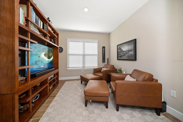 living area featuring light hardwood / wood-style flooring