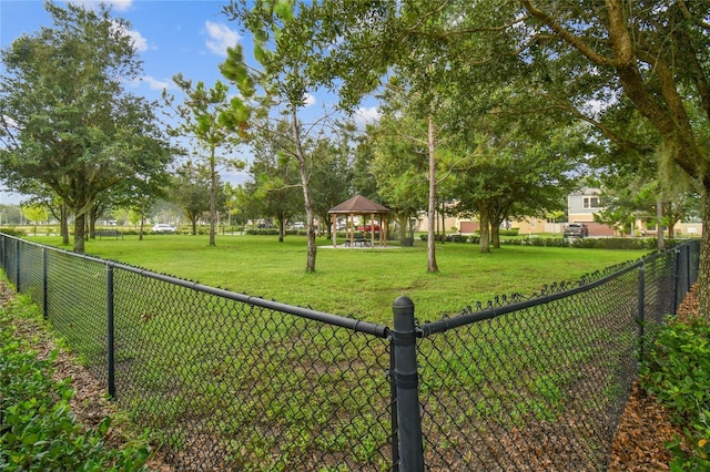 view of yard with a gazebo