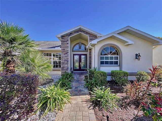 entrance to property with french doors