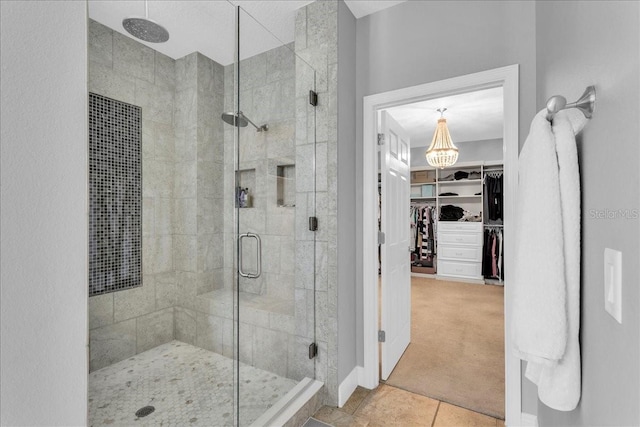 bathroom featuring walk in shower