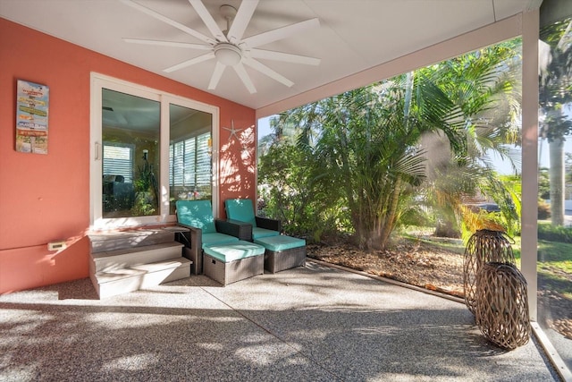 view of patio / terrace with ceiling fan