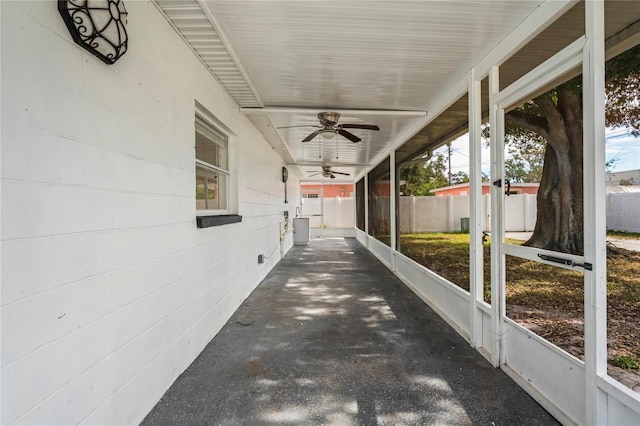 view of patio with ceiling fan