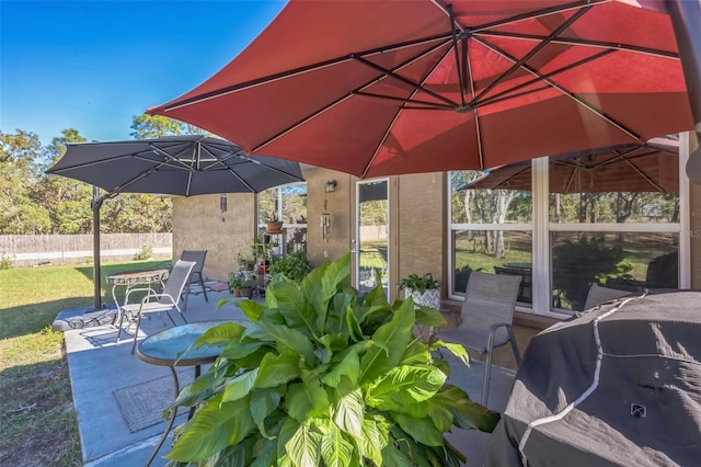 view of patio featuring area for grilling