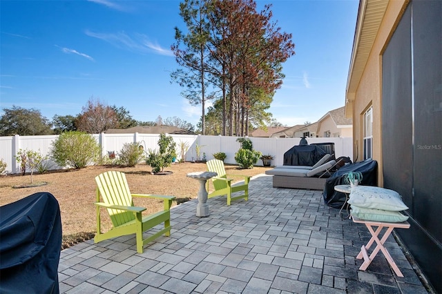 view of patio featuring grilling area