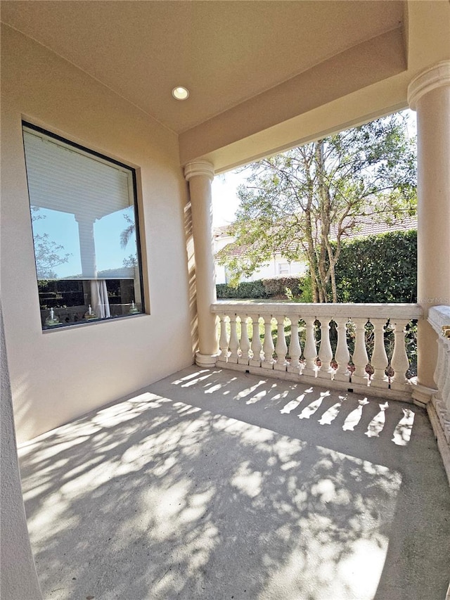 view of patio / terrace with a balcony