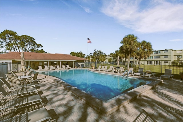 view of pool featuring a patio area