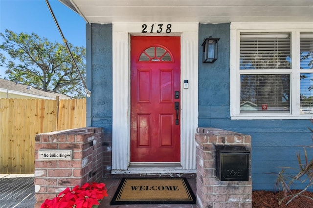 view of doorway to property