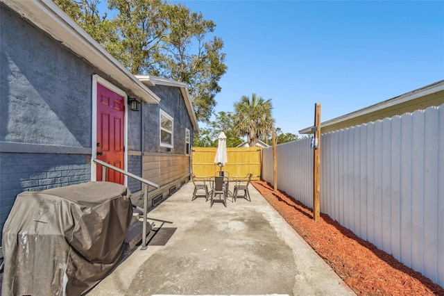 view of patio / terrace featuring area for grilling