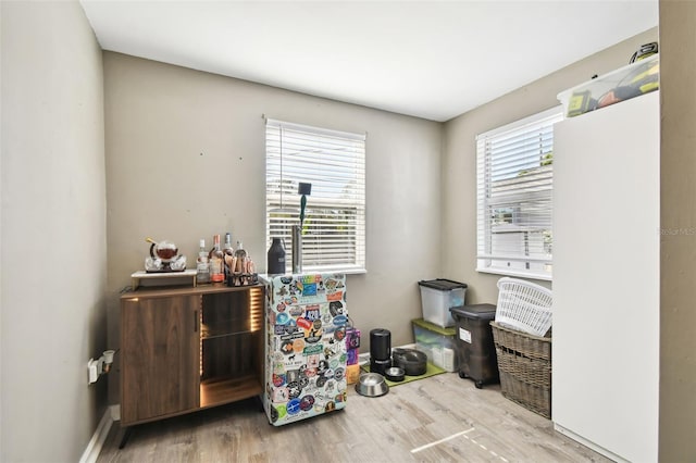 miscellaneous room featuring light hardwood / wood-style floors