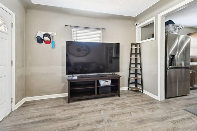 living room with light wood-type flooring