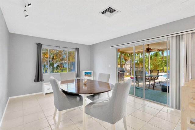 view of tiled dining room