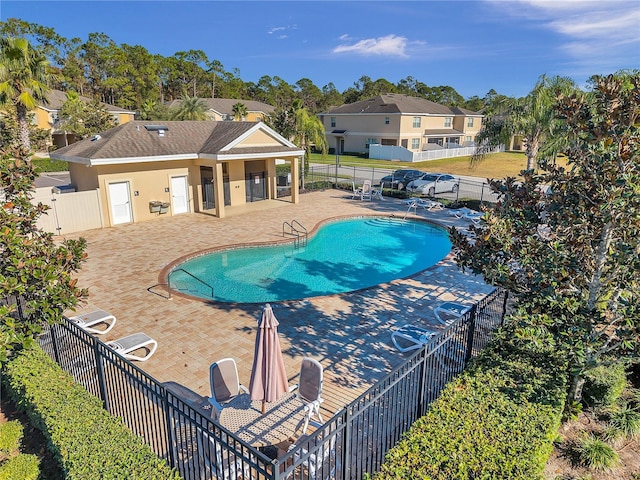 view of pool featuring a patio area