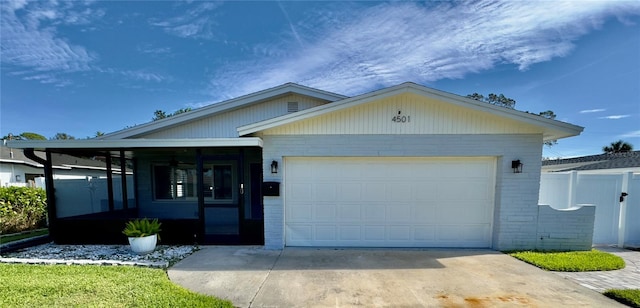 view of front facade with a garage