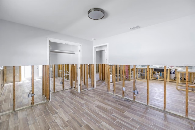 miscellaneous room featuring light wood-type flooring