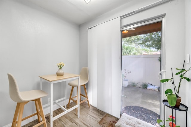 interior space featuring wood finished floors