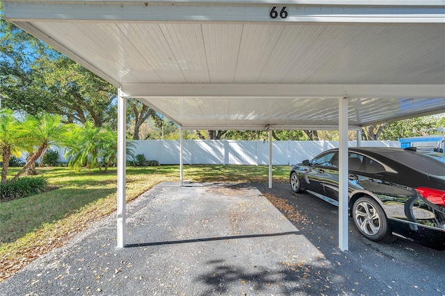 view of patio with a carport