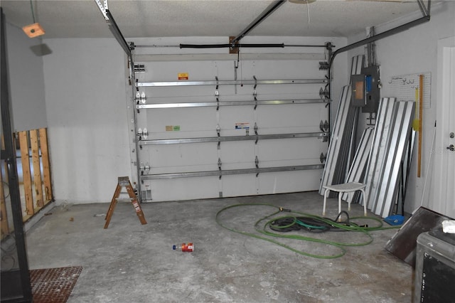 garage with electric panel