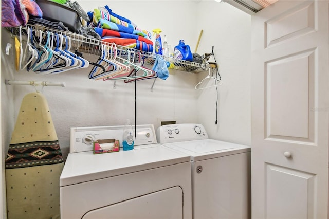 laundry area featuring washer and clothes dryer