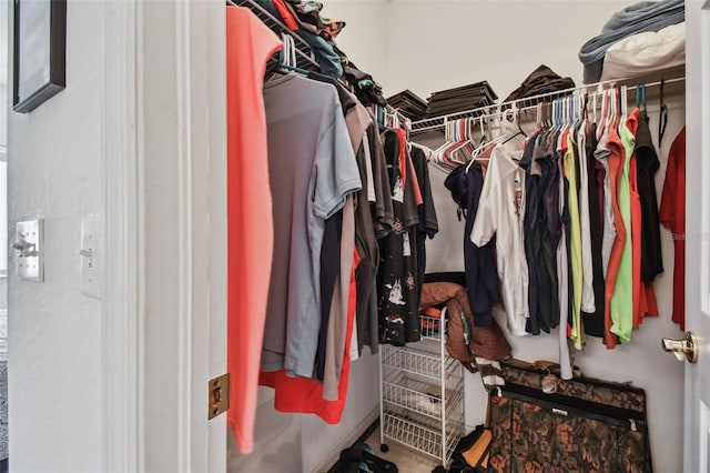 view of walk in closet