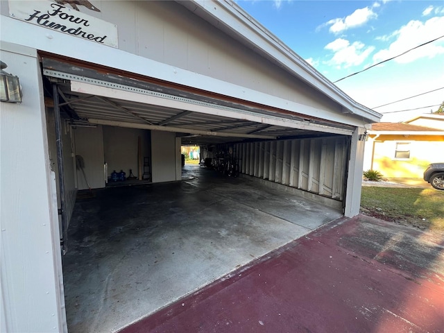 view of garage