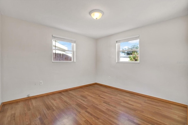 unfurnished room with wood-type flooring and a wealth of natural light