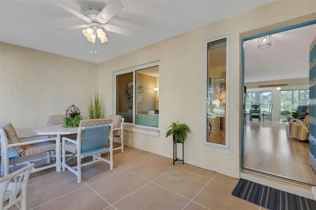 view of patio / terrace with ceiling fan