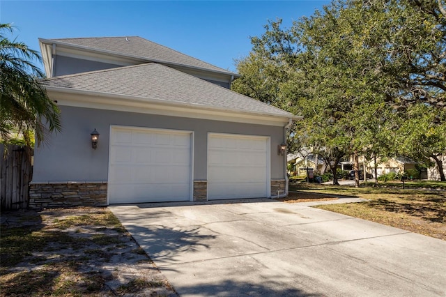 view of property exterior featuring a garage