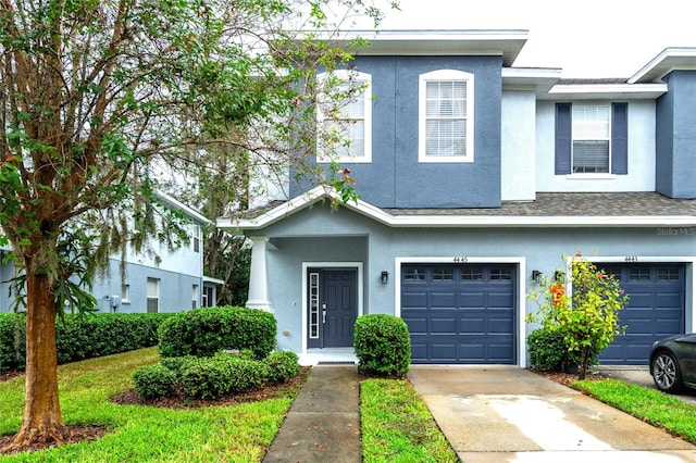 view of property featuring a garage