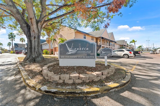 view of community sign