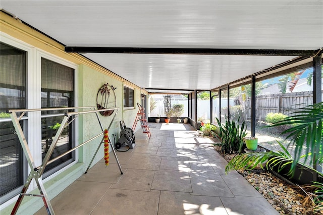 view of unfurnished sunroom