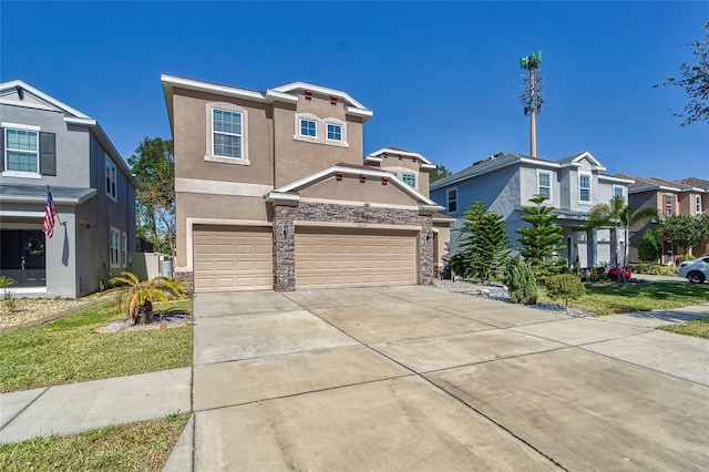 view of front of home with a garage