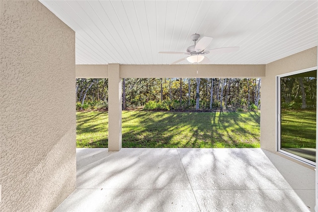 view of patio / terrace with ceiling fan