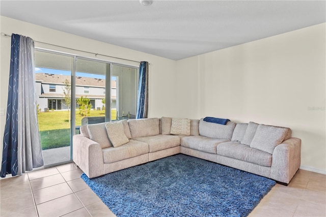 view of tiled living room