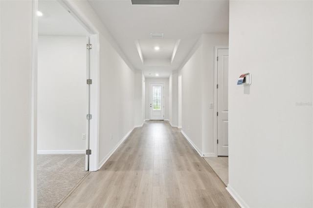 hall featuring light hardwood / wood-style floors