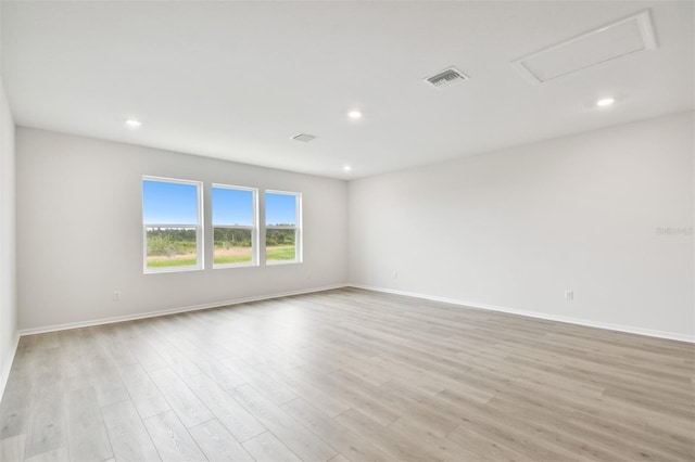 empty room featuring light wood-type flooring