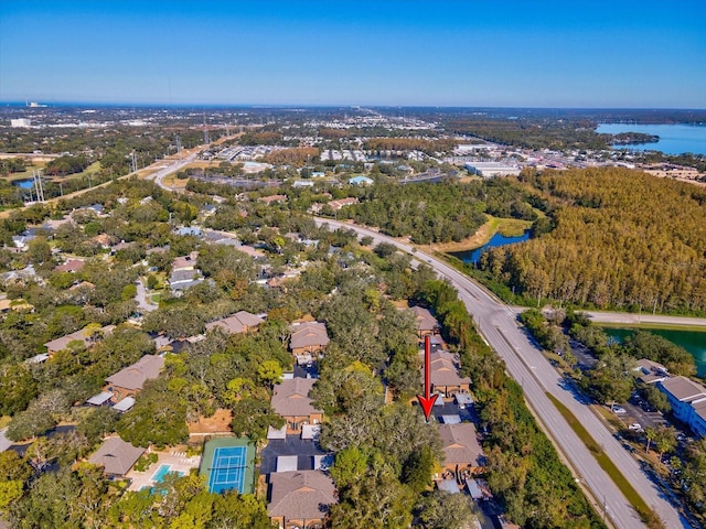1901 Lennox Rd E Unit 1901, Palm Harbor, FL 34683 - aerial view of property's location featuring a large body of water, nearby suburban area, and a major roadway