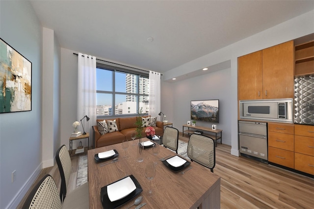 dining area featuring light hardwood / wood-style floors