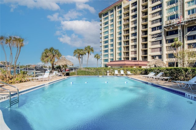 view of pool with a patio area