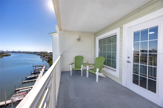 balcony with a water view