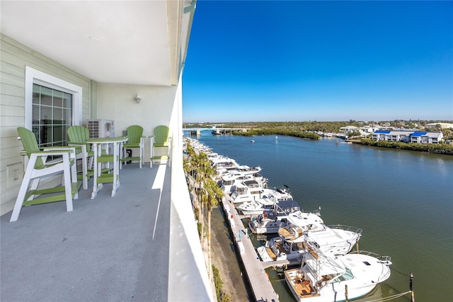 balcony with a water view