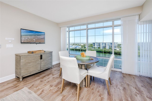 dining area featuring light hardwood / wood-style floors