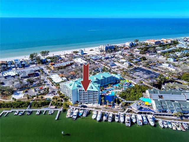 399 2nd St Unit 718, Indian Rocks Beach, FL 33785 - bird's eye view of waterfront with a beach