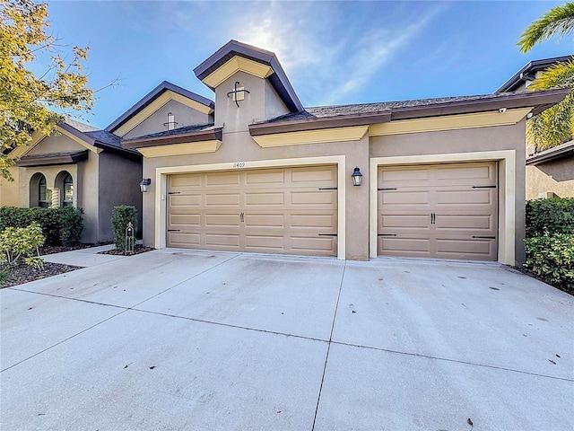 view of front of house with a garage