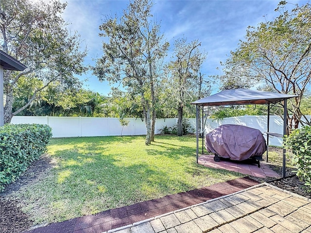 view of yard featuring a gazebo